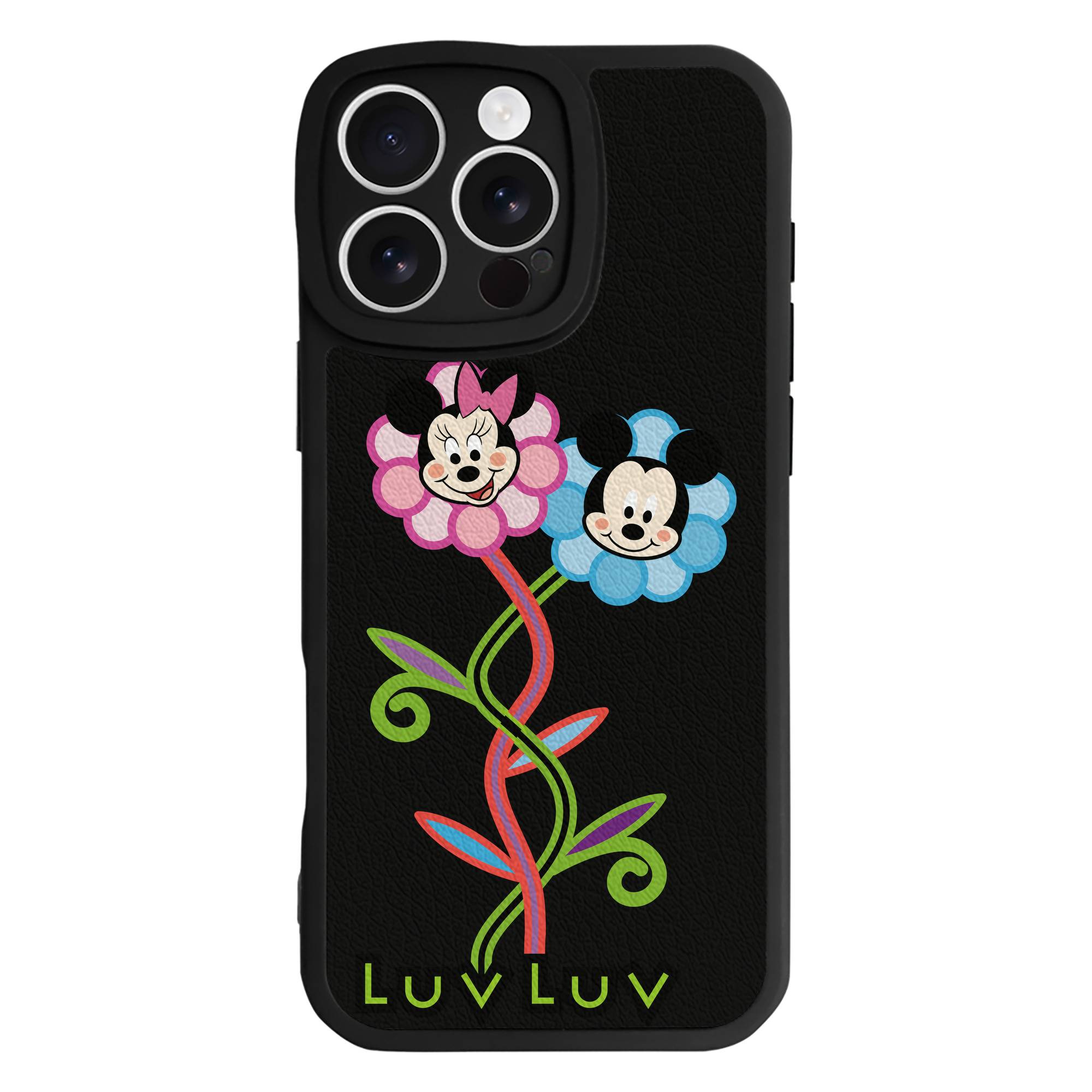 （画像用） ミッキーマウス Mickey Mouse 【iPhone 16シリーズ対応】シリコンスマホケース（レザー調） 材質：シリコン